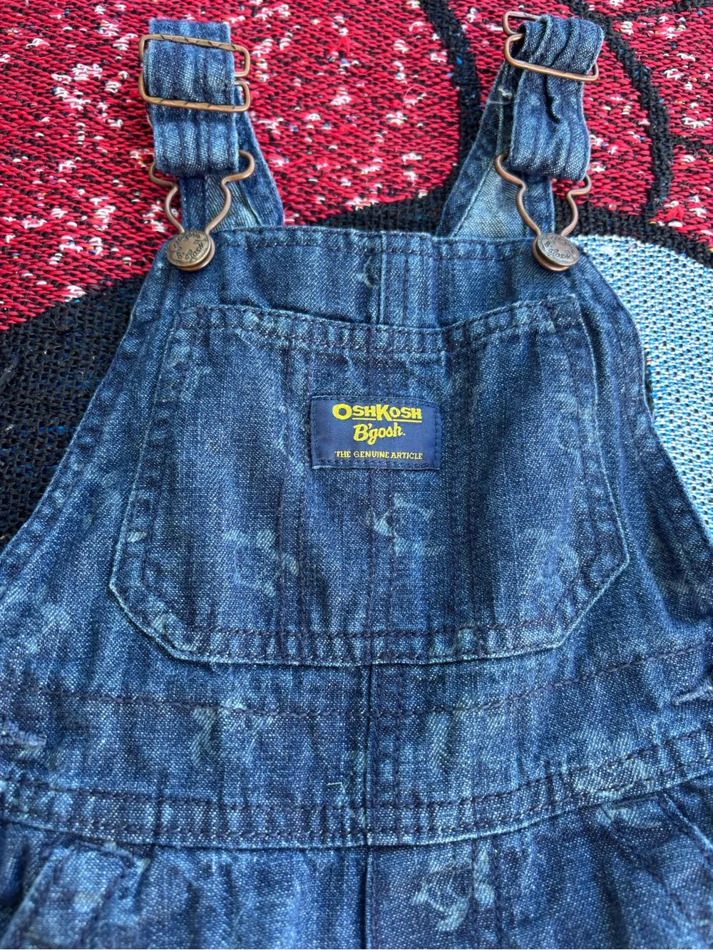 OSH KOSH DENIM TURTLE GRAPHIC PRINT OVERALLS SIZE 24 MONTHS BEACH ADORABLE